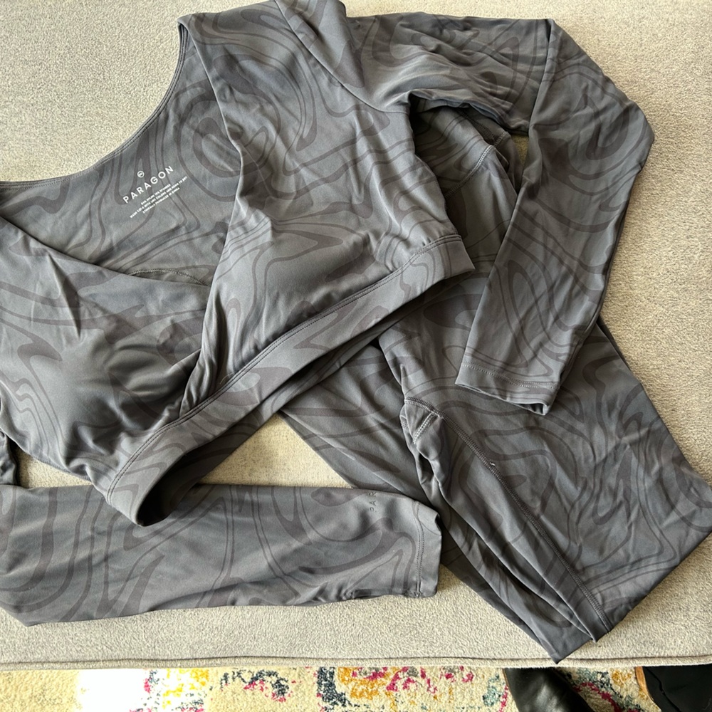Paragon Charcoal Swirl Activewear Top 2XL EXCELLENT